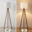 Lampe trépied nordique 60,6 po avec base en bois massif noyer et abat-jour en lin, interrupteur au pied, douille E26, lampe sur pied moderne certifiée UL pour salon, chambre à coucher, coin d'étude et de lecture-208104245