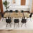 87 Inch Wood Dining Table Set With PU Leather Upholstered Dining Chair-115748147-115827565