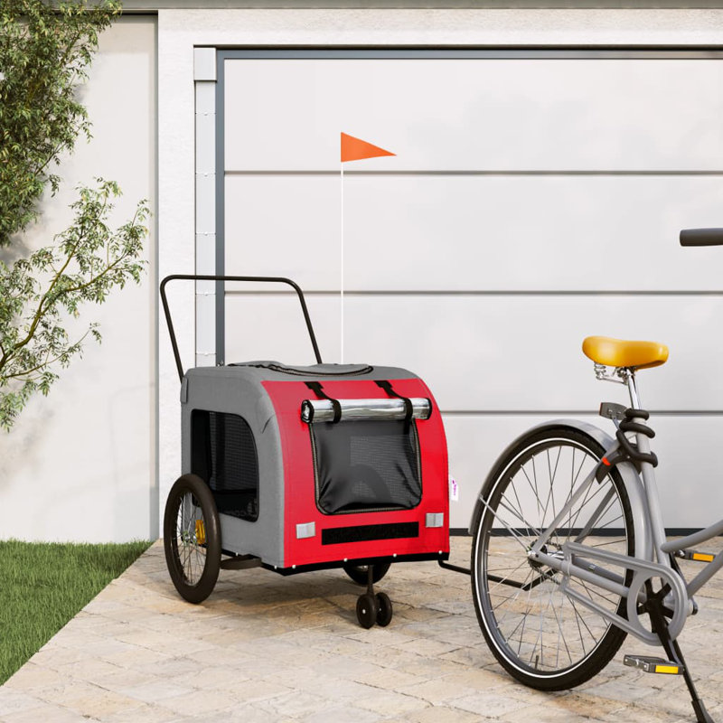 Foldable Pet Bike Trailer, Red
