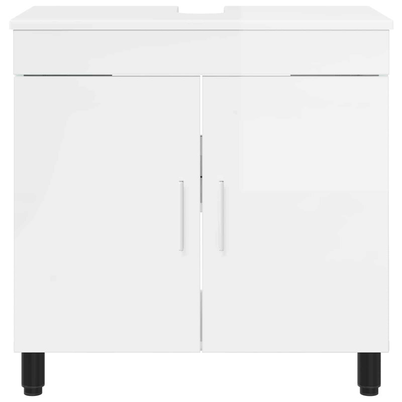 60 mm Single Double Bathroom Vanity Base, High Gloss White
