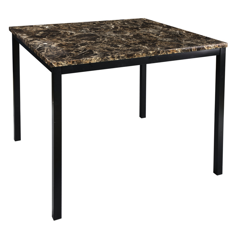 Table de salle à manger à hauteur de comptoir avec faux marbre et métal pour cadre luxueux 40 "X