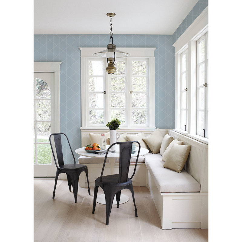 Geometric Wallpaper Double Roll, Light Blue
