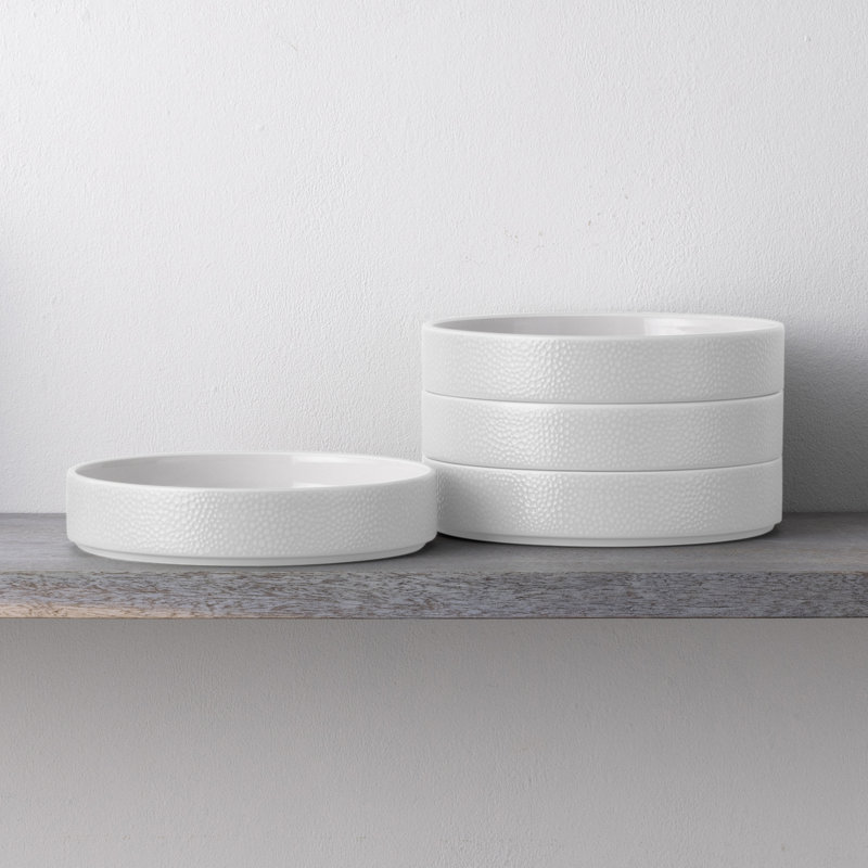 Noritake Colortex Stone Stax, assiettes profondes, 7 1/2 po, 12 oz, Blanc