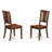 3 Piece Dining Table Set for Small Spaces Contains a Round Dining Room Table with Pedestal and 2 Faux Leather Upholstered Chairs, Mahogany-2091115272-2039923860