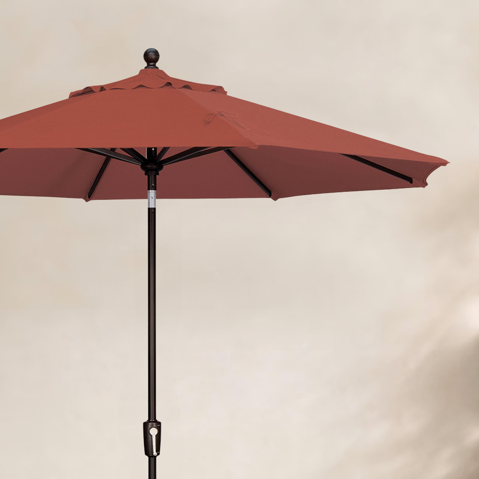 Canela 108'' Market Olefin Umbrella, Canvas Natural Sunbrella® Canvas, Canvas Black