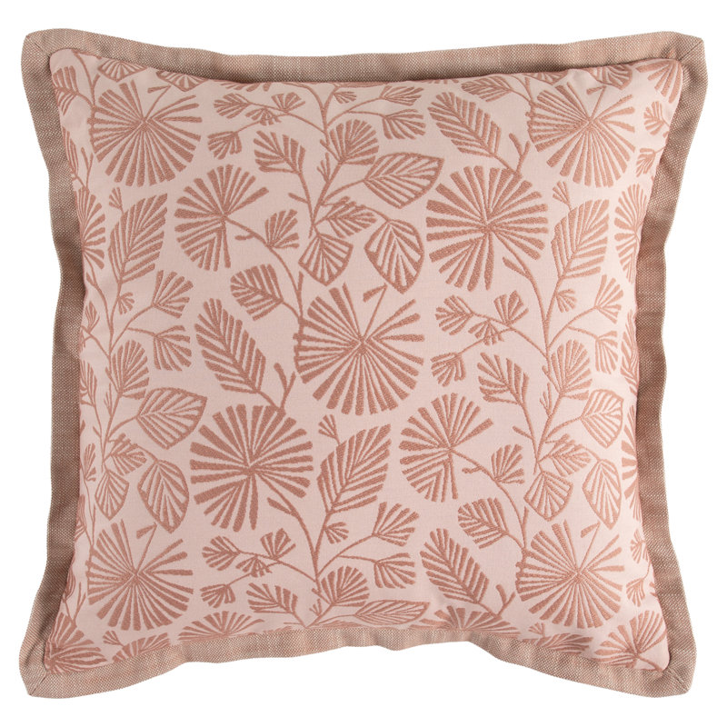 Fan Fair Rose Outdoor Throw Pillow, Square 24", Pink