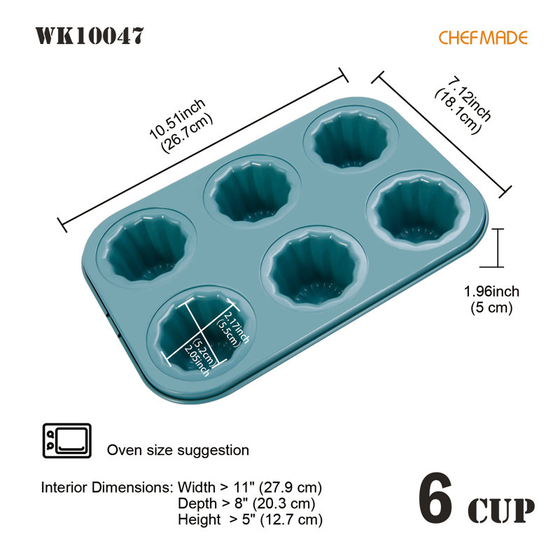 Chefmade 6 Cups Non-stick Muffin Pan