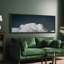 «Clouds Cumulus Cloud Elegance Majestic Sky Antique Retro Fine Art», reproduction d'art encadrée décorative-95016677-111565973