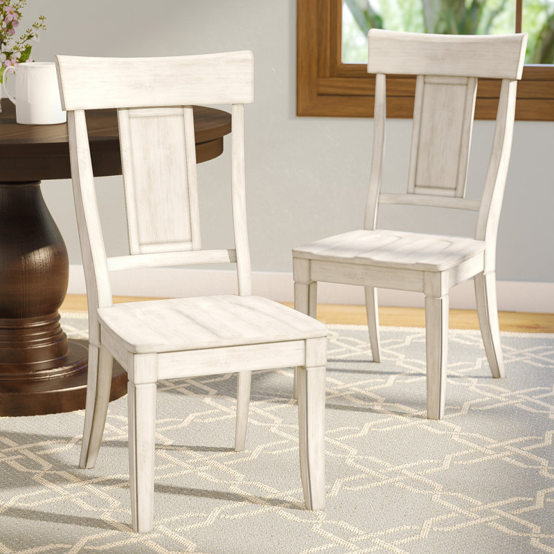 Fortville 17.13'' H Solid Wood Side Chair, Antique White