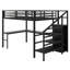 Lit mezzanine avec bureau en L et port USB, armoire et tablette réglable et DEL