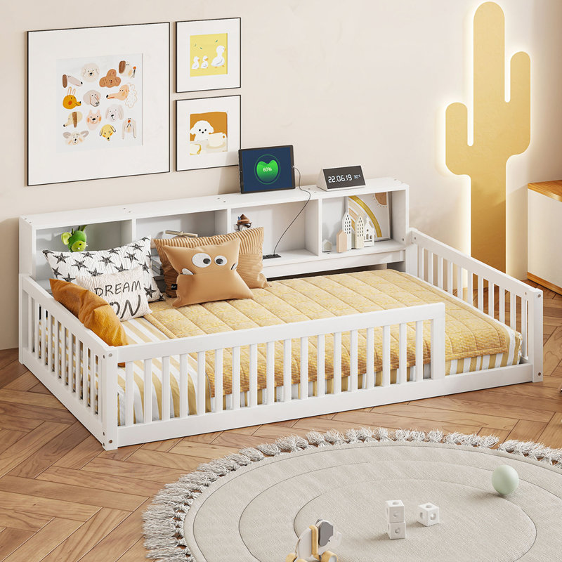 Lit simple en bois TG, Blanc