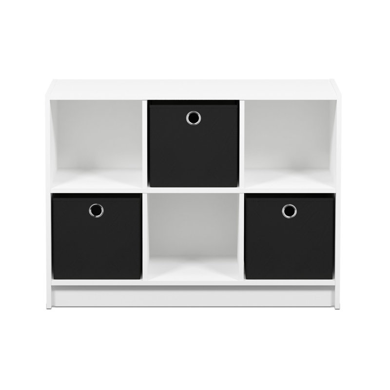 Anjay 59.9cm H x 80.3cm W Cube Bookcase, White/Black