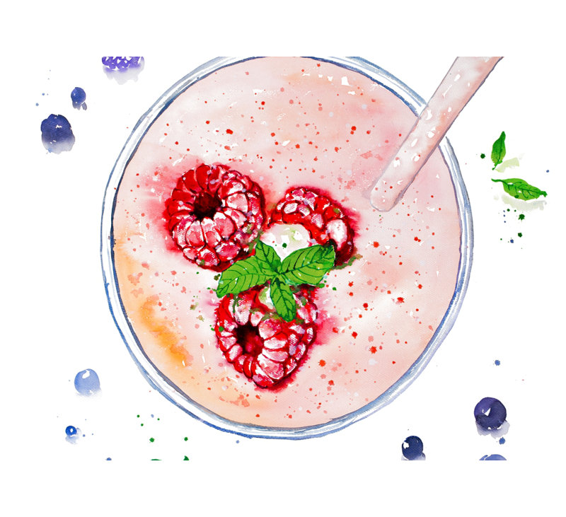 Strawberry & Raspberry Smoothie Canvas Art | Home Decor