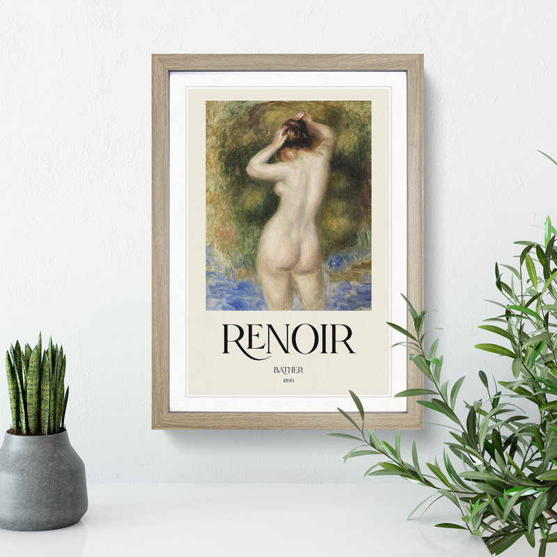 Bather by Pierre-Auguste Renoir - Single Picture Frame Print on MDF, 65cm H x 48cm W x 2cm D, Oak Framed