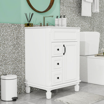 Meuble-lavabo avec 2 tiroirs et tablette réglable
