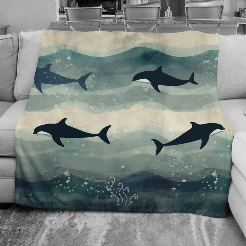 Killer Whale Aydun Machine Printed Throw Blanket, Throw