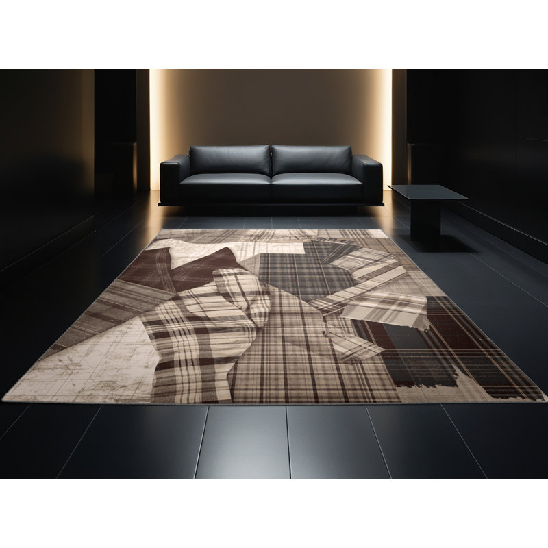 Tapis à carreaux de campagne / gris Luray lavable à la machine - Reliure grise, 2x5
