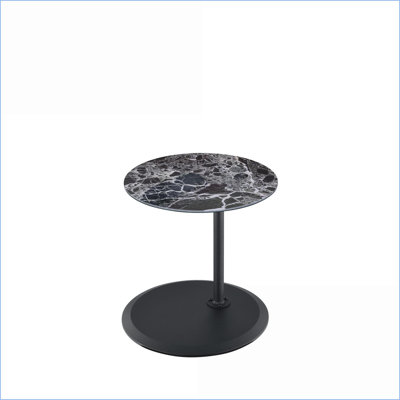 Table basse en marbre noir à hauteur réglable pour le salon, peu encombrante et facile à utiliser