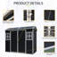 Remise de rangement extérieure en plastique noir 8 pi x 4 pi pour jardin, patio, cour, pelouse, double porte avec poignées verrouillables, résine multi-parois, fenêtres latérales, circulation d'air, installation en plastique sans effort,