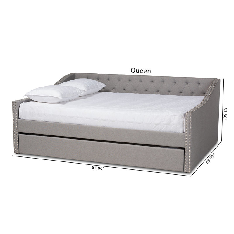 Johnvincent Upholstered Daybed, Gray, Queen, Trundle Included