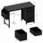 Office Desk with Power outlet,2 Monitor Stands,2 Drawers,Side Pocket-1016626136-1024491087