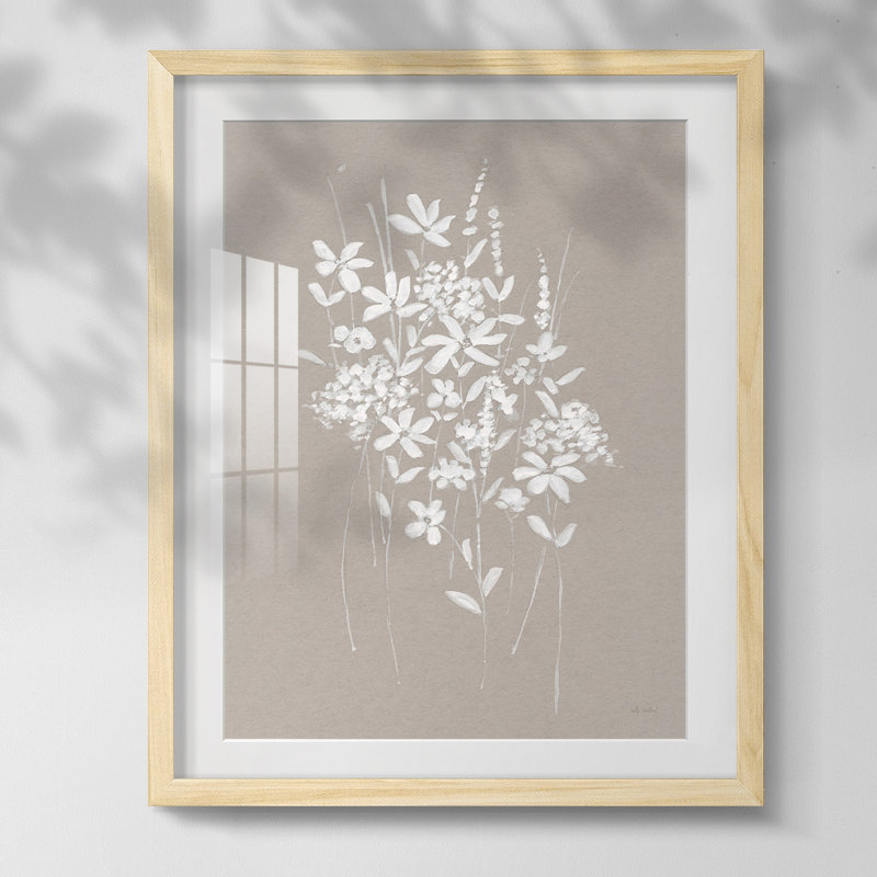 «Geometric Notes I», reproduction encadrée, Blanc, Papier encadré naturel