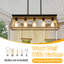 Lustre 5 lumières de style campagnard pour salle à manger finition chêne (ampoules non incluses)-1882811034