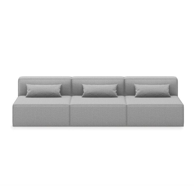 Mix Modular 3-Piece Armless Sofa, Parliament Stone Performance Twill