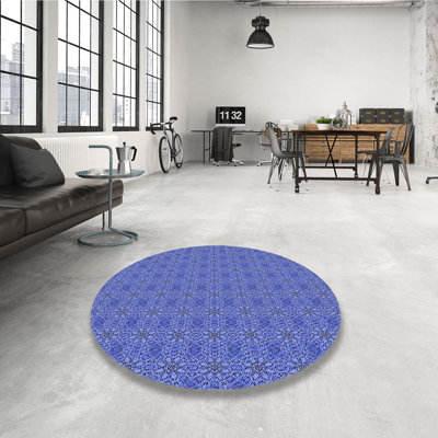 Tapis 100% à motifs lavables à la machine 2989 WSHPAT488BLU