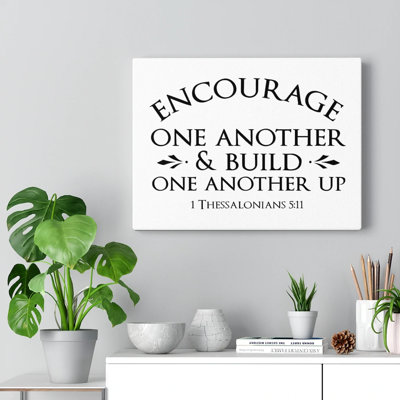 Encourage One Another 1 Thessalonians 5:11 Christian Wall Art Bible Verse Print Ready to Hang