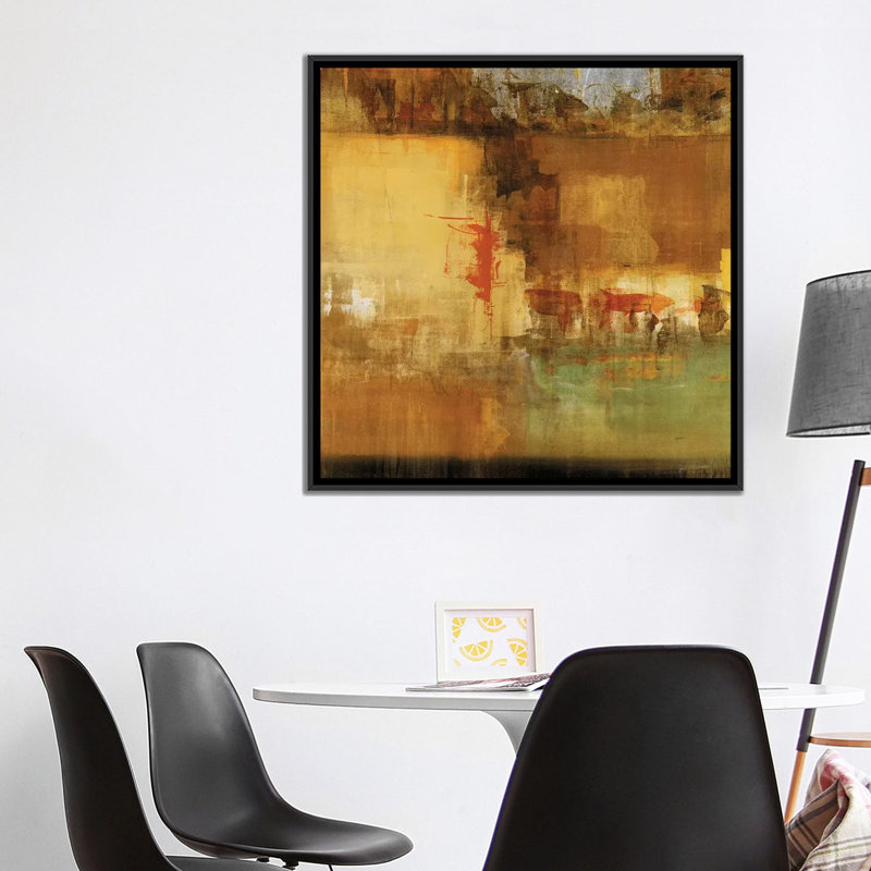 «Echo I», reproduction sur toile, H 18 po x l 18 po x P 1,5 po, Toile avec cadre noir, Pas de tapis