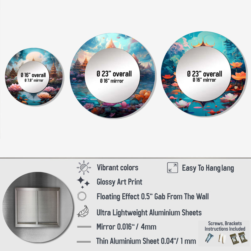 Cid Metal Round Mirror