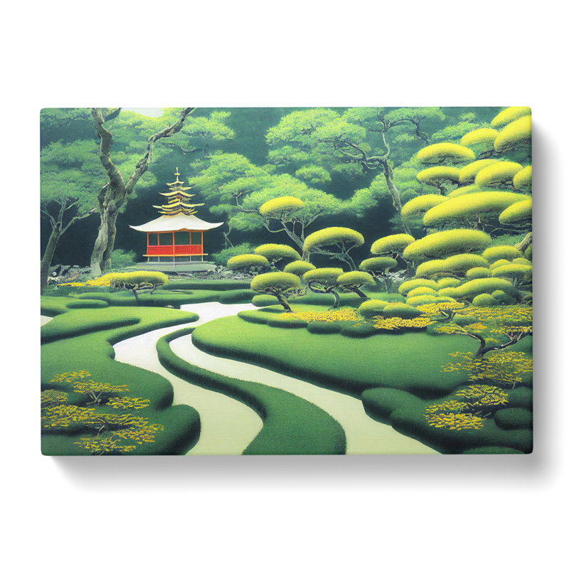 Japanese Garden Pond Vol.3 - Wrapped Canvas, 35cm H x 50cm W x 3cm D