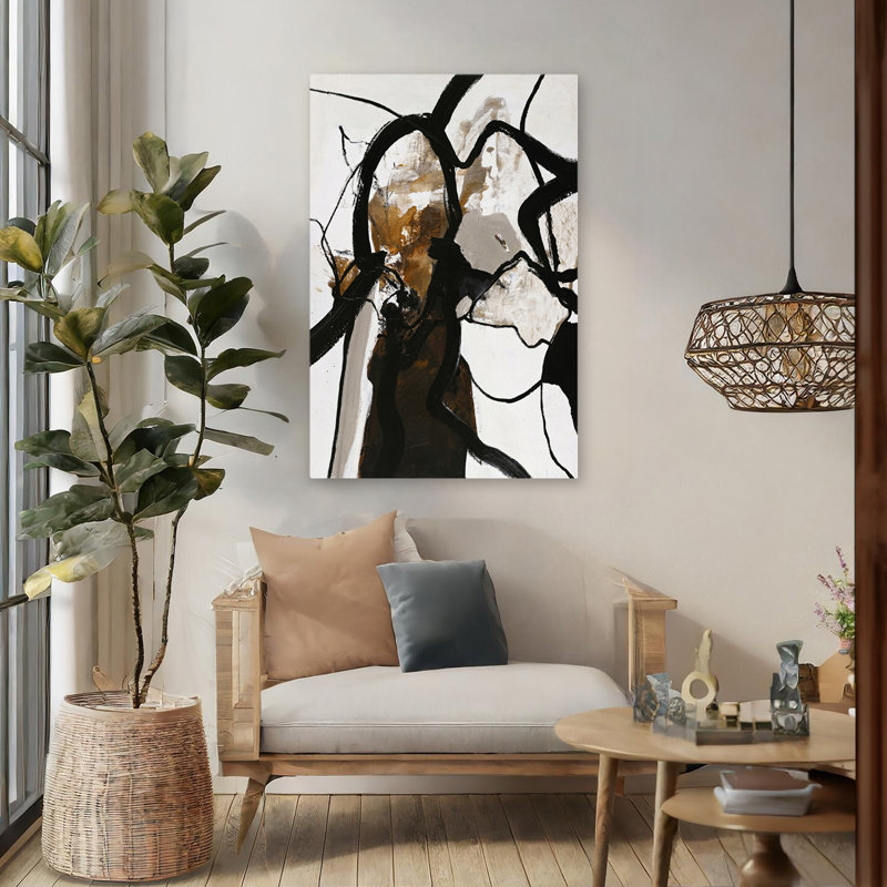 Limitless - ensembles abstraits d'art noir et blanc, H 48 po x l 32 po