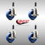 Roulettes pivotantes en poly avec frein