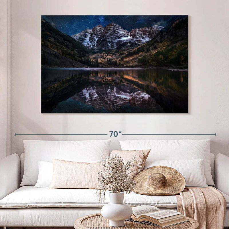 Maroon Bells Night Reflection, 34" H x 51" W