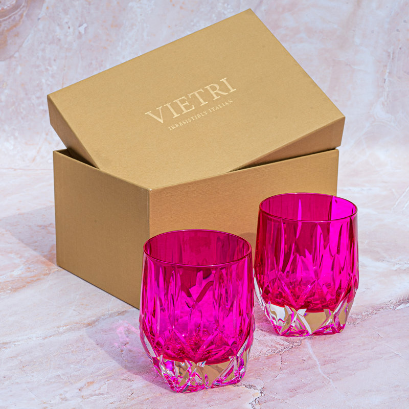 Gemma Glass Wine Glass, Pink