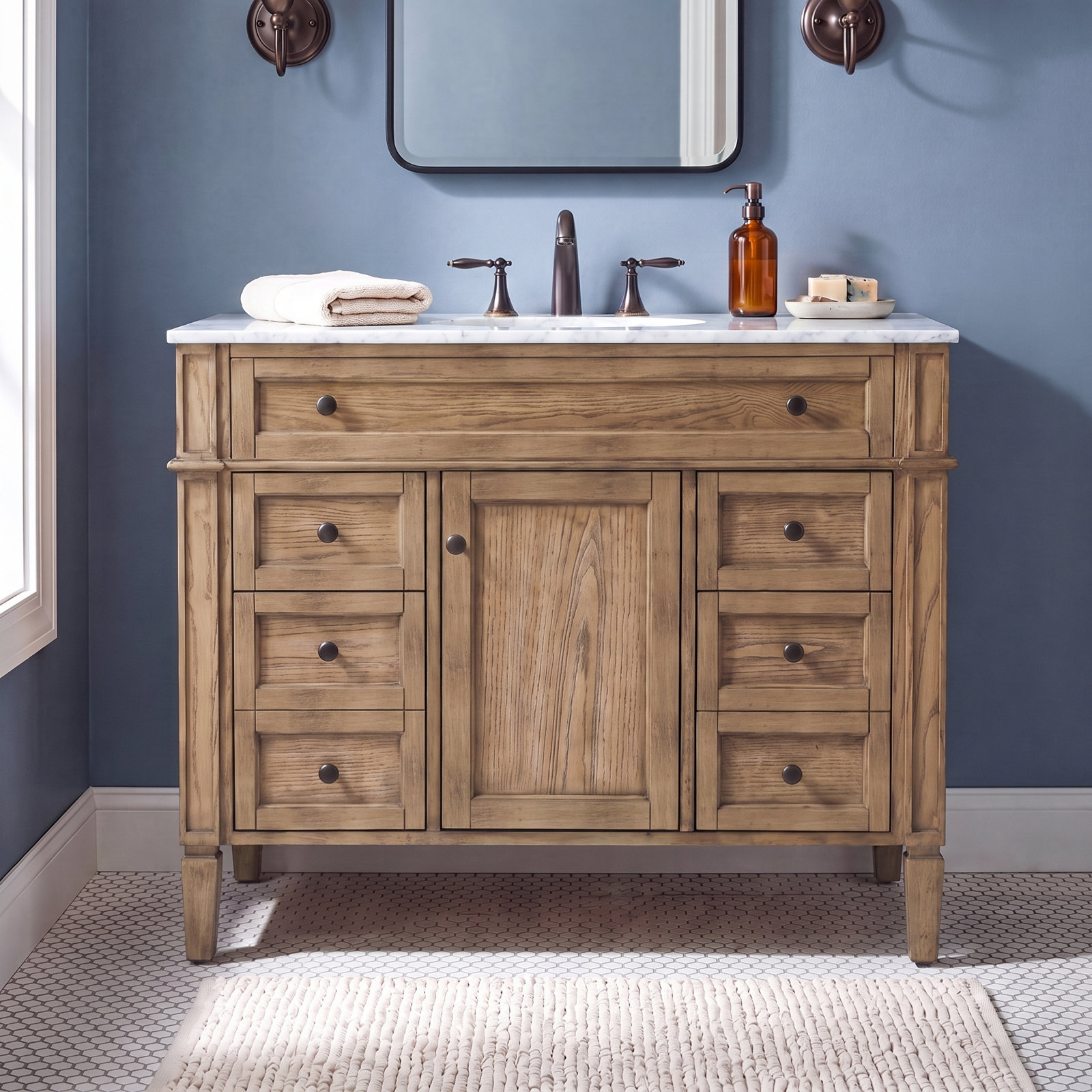 Rivers 42'' Single Bathroom Vanity, Driftwood