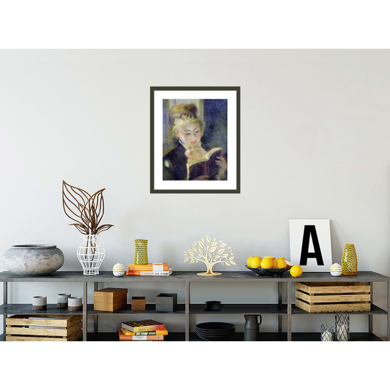 «Girl Reading» par Pierre-Auguste Renoir, impression giclée sur cadre, H 27,92 po x l 23,5 po