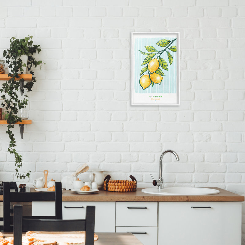 Giclée de bistro moderne encadrée, design par Chad Barrett, Giclée encadrée blanc bord de mer, H 18 po x l 12 po