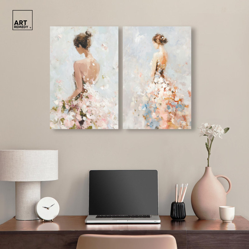 "Dreamscape Glam Art", ensemble de 2 impressions sur toile par , Toile tendue, Ne s’applique pas, H 24 po x l 16 po
