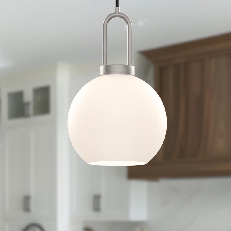 Luminaire suspendu Shiloh, Nickel brossé, Cuivre, H 12,5 po x l 7,88 po x P 7,88 po