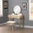 Wood Vanity and Stool Set-580827775