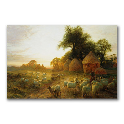 « yon jaune coucher de soleil » par joseph farquharson, reproduction d’art sur toile tendue