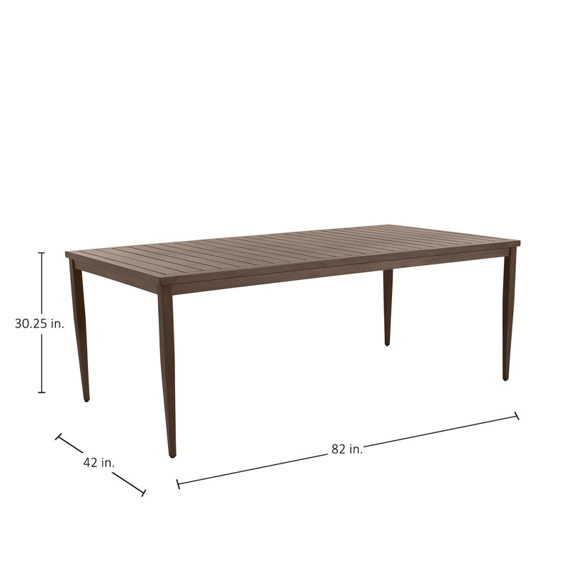 Brookings Wrought Aluminum Dining Table, Oak