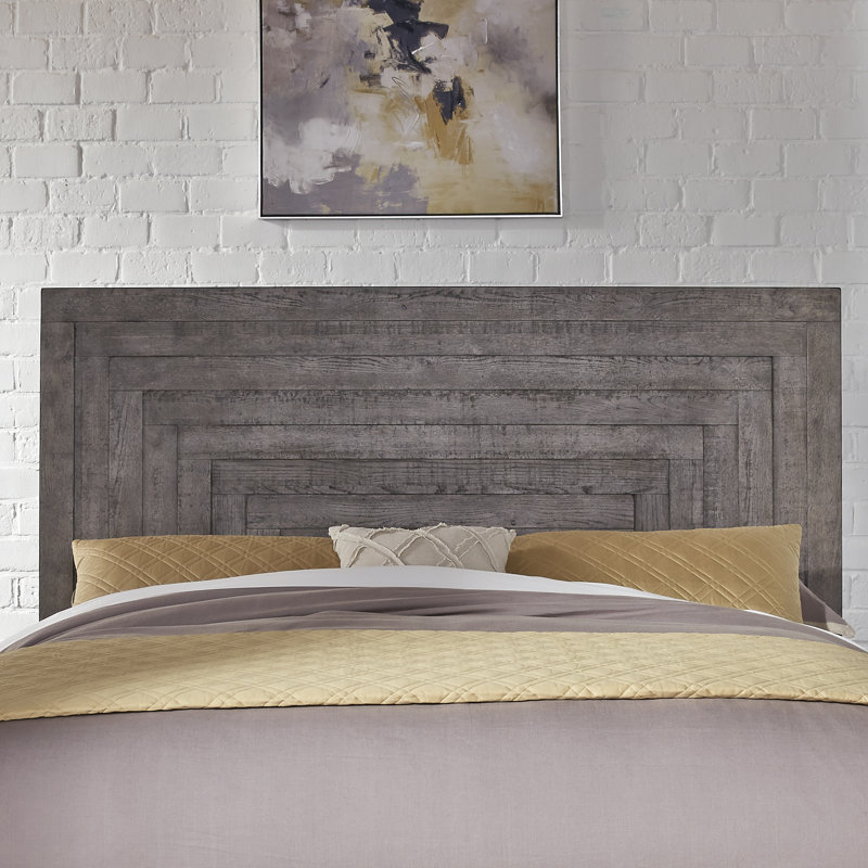 Bettee Solid Wood Headboard, Queen, Gray