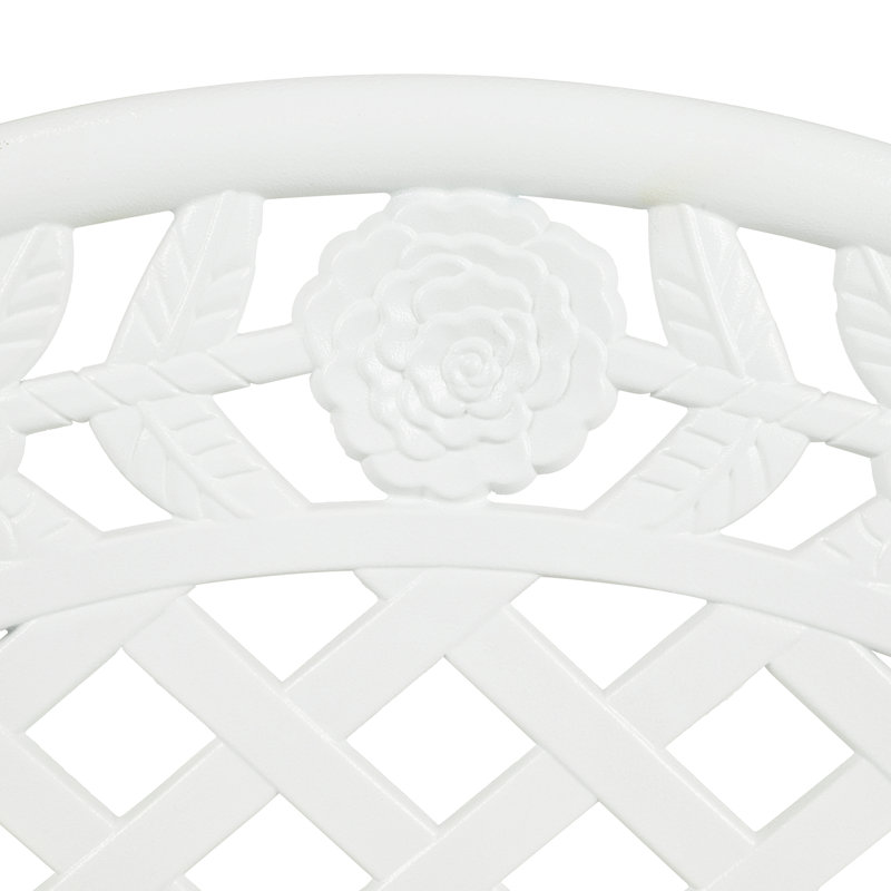 Banc de jardin en treillis Crowe de 42,5 po de longueur, Blanc
