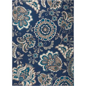 Caffey Floral Blue Area Rug