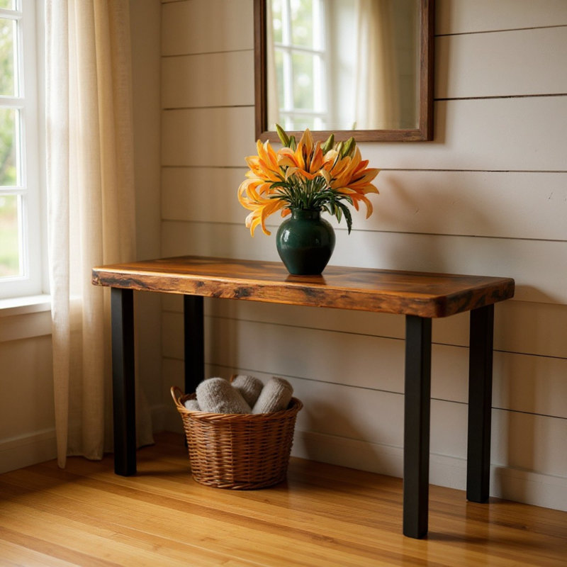 Solid Wood Top Console Table, 29.5" H x 60" W x 15" D