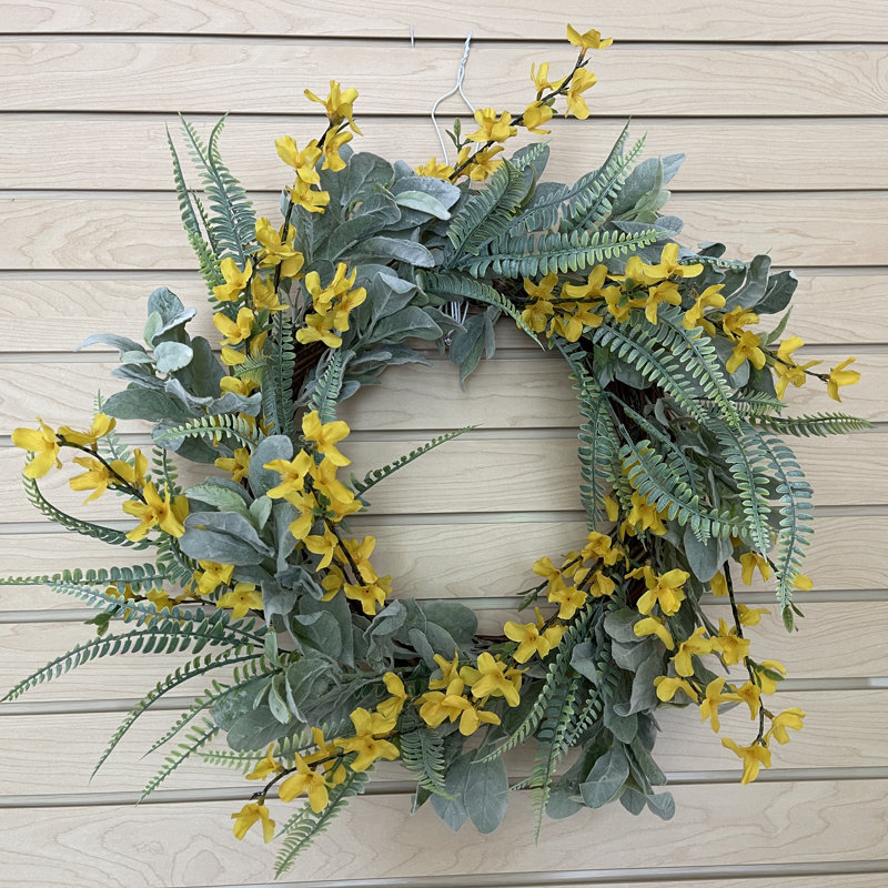 Handcrafted Faux Lambs Ear Silk 24'' Wreath